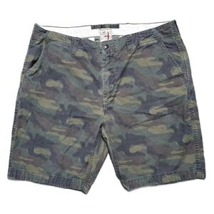 Relwen Shorts Mens 36 Green Camo Fade Chino Flyweight Flex Stretch 8" Inseam
